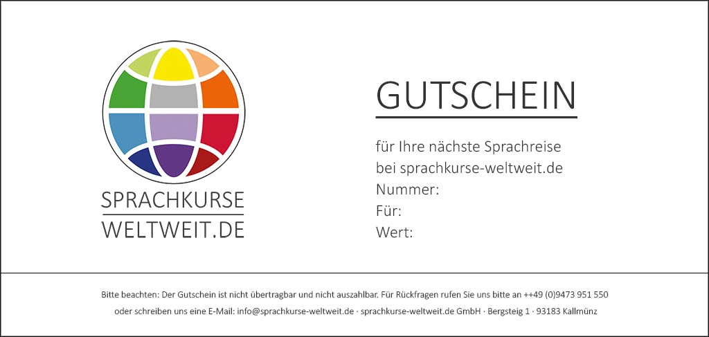 Gutschein für eine Sprachreise